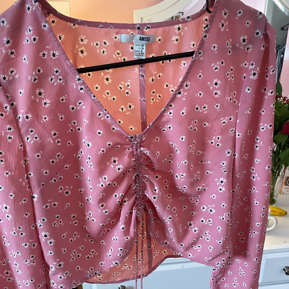 Long sleeve pink amuse shirt